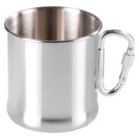 Meva Stainless steel tourist mug with carabiner, 270 ml