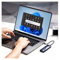 Ugreen CM578 15512 enclosure for M.2 NVMe 10Gbps drive - black + USB-C / USB-A cable + USB-C / USB-C cable