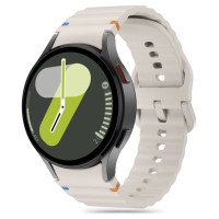 Tech-Protect Silicone Sport Strap for Samsung Galaxy Watch 4 / 5 / 5 Pro / 6 / 7 / FE - Beige