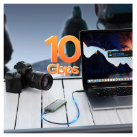 Orico Wzmocniona kieszeń dyskowa Orico OTPX-G2 M.2 NVMe/SATA SSD USB-C 3.2 taktyczna - szaro-zielona