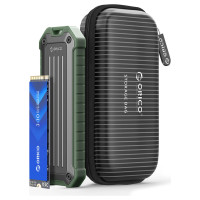 Orico Wzmocniona kieszeń dyskowa Orico OTPX-G2 M.2 NVMe/SATA SSD USB-C 3.2 taktyczna - szaro-zielona