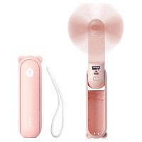 Jisulife Handheld Fan Life8 Plus Portable USB Fan with Power Bank Function 4500mAh and Flashlight - Pink