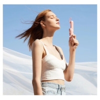 Jisulife Handheld Fan Life8 Plus Portable USB Fan with Power Bank Function 4500mAh and Flashlight - Pink