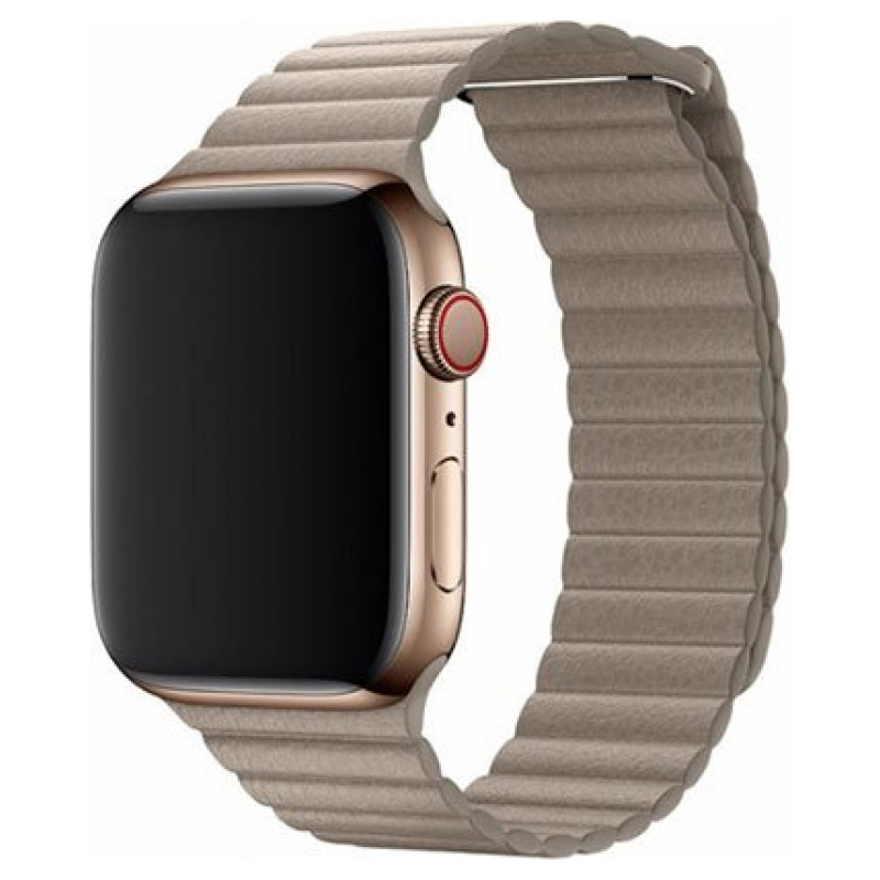 Devia Elegant Leather Loop(44mm) for Apple Watch stone