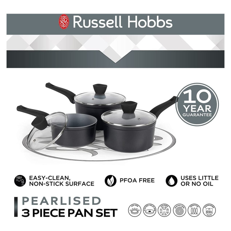 Russell Hobbs RH01706EU Pearlised saucepan set 3pcs