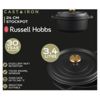 Russell Hobbs RH02524BEU7 Cast iron stockpot 24cm black