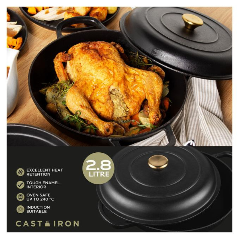 Russell Hobbs RH02525BEU7 Cast iron casserole 30cm black