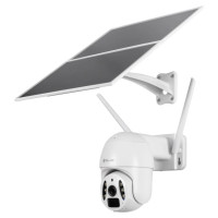Tellur Smart WiFi Solar Camera P&T 3MP, 2K UltraHD, PIR, 20W solar panel, white