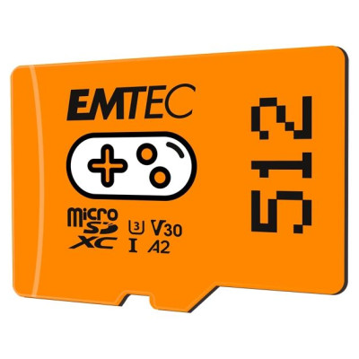 Emtec mSD 512GB UHSI U3 V30 A2 Gaming Orange