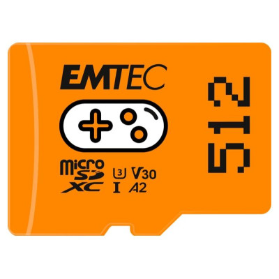 Emtec mSD 512GB UHSI U3 V30 A2 Gaming Orange