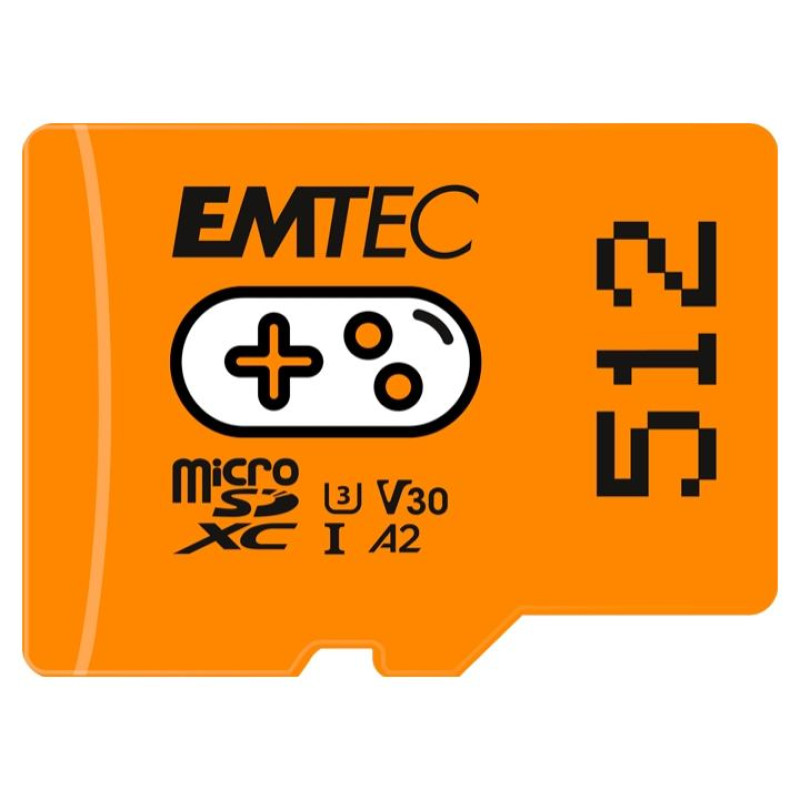 Emtec mSD 512GB UHSI U3 V30 A2 Gaming Orange
