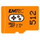 Emtec mSD 512GB UHSI U3 V30 A2 Gaming Orange