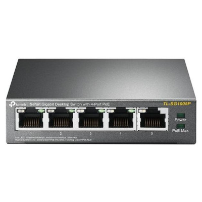 Tp-Link Switch|TP-LINK|Desktop/pedestal|5x10Base-T / 100Base-TX / 1000Base-T|PoE ports 4|TL-SG1005P