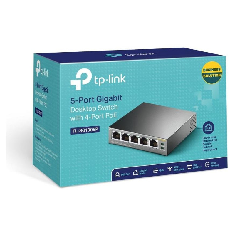Tp-Link Switch|TP-LINK|Desktop/pedestal|5x10Base-T / 100Base-TX / 1000Base-T|PoE ports 4|TL-SG1005P