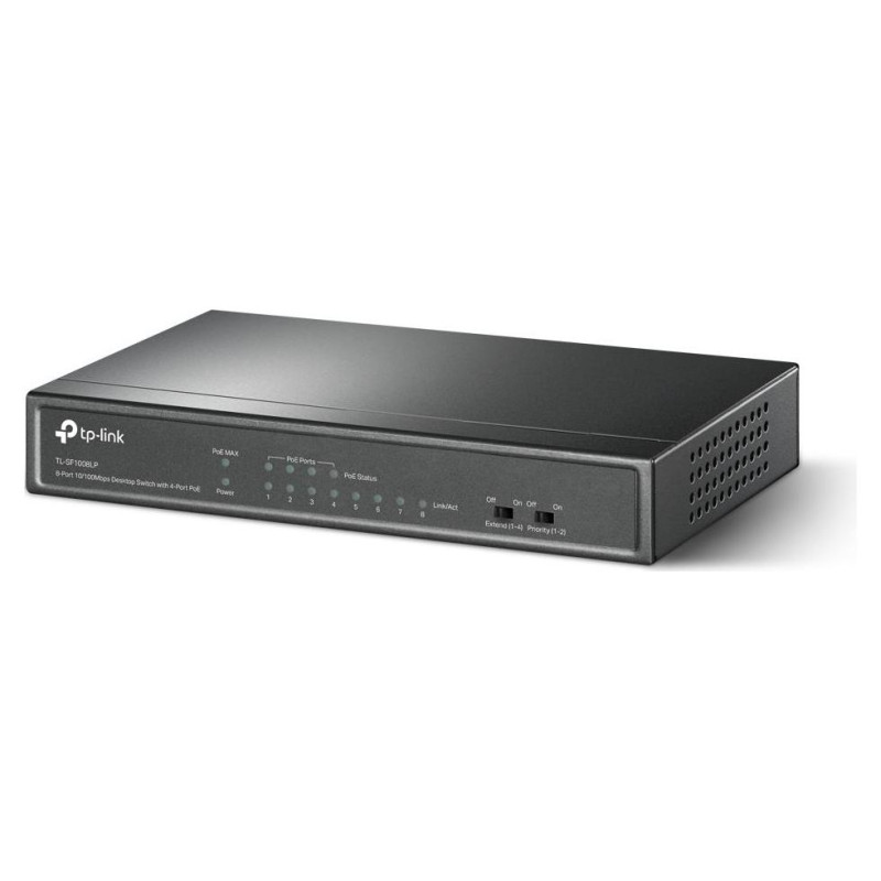 Tp-Link Switch|TP-LINK|Desktop/pedestal|8x10Base-T / 100Base-TX|PoE ports 4|TL-SF1008LP