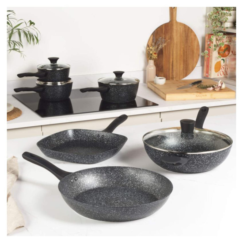 Salter BW05751S2EU7 Megastone 3-Piece Saucepan Set