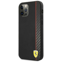 Ferrari FESAXHCP12LBK iPhone 12 Pro Max 6.7" black/black hardcase On Track Carbon Stripe