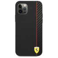 Ferrari FESAXHCP12LBK iPhone 12 Pro Max 6.7" black/black hardcase On Track Carbon Stripe