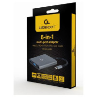 Gembird I/O ADAPTER USB-C TO HDMI/USB3/6IN1 A-CM-COMBO6-01 GEMBIRD