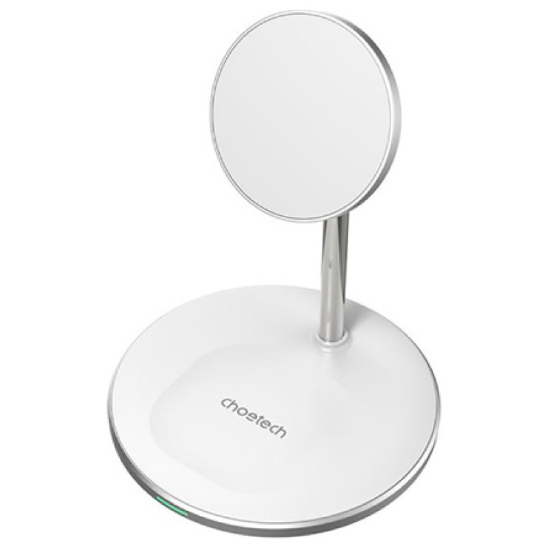 Choetech Magnetic Wireless Charger with Stand CHOETECH, 2in1, 15W, white
