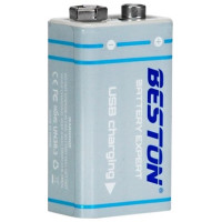 Hismart Rechargeable 9V batterry with USB C, 1000mAh, Li-Ion