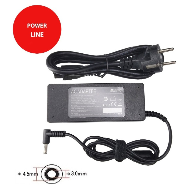 Extradigital Laptop Power Adapter ASUS 90W: 19V, 4.74A