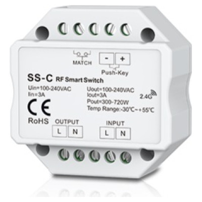 Skydance SS-C Smart Switch, 100-240V, 1x 6A, Push-Key