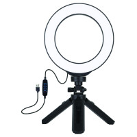 Puluz LED Ring Lamp 16cm With Pocket Tripod Mount 12-14.5cm, USB