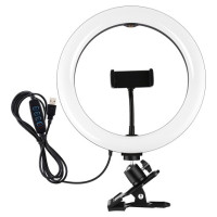 Puluz LED Ring Lamp 26cm, with Phone Holder and Mounting Clamp, USB