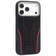 Audi R8 Genuine Leather MagSafe Case for iPhone 17 Pro - Black and Red