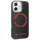 Audi RSQ Carbon Fiber Sport Red Circle MagSafe Case for iPhone 17 - Black