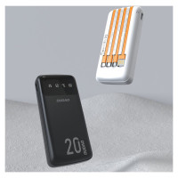 Dudao capacious powerbank with 3 built-in cables 20000mAh USB Type C + micro USB + Lightning black (Dudao K6Pro +)