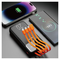 Dudao capacious powerbank with 3 built-in cables 20000mAh USB Type C + micro USB + Lightning black (Dudao K6Pro +)