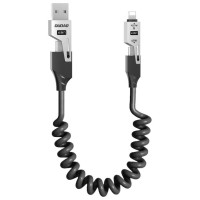 Dudao L20 Pro 4-in-1 USB-A / USB-C - Lightning / USB-C Cable - Black