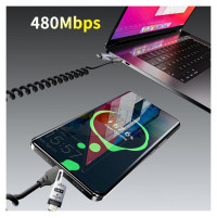 Dudao L20 Pro 4-in-1 USB-A / USB-C - Lightning / USB-C Cable - Black