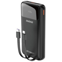 Dudao K15Pro Power Bank 20000mAh 22.5W PD USB-C / USB-A / Built-in Lightning and USB-C Cables - Black