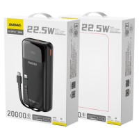 Dudao K15Pro Power Bank 20000mAh 22.5W PD USB-C / USB-A / Built-in Lightning and USB-C Cables - Black