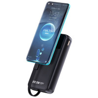 Dudao K15Pro Power Bank 20000mAh 22.5W PD USB-C / USB-A / Built-in Lightning and USB-C Cables - Black