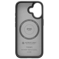 Spigen Enzo Aramid "T" MagSafe case for iPhone 17 - black and silver