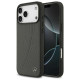 Mercedes Leather Large Laurel Leave MagSafe Case for iPhone 17 Pro Max - Black and Gray