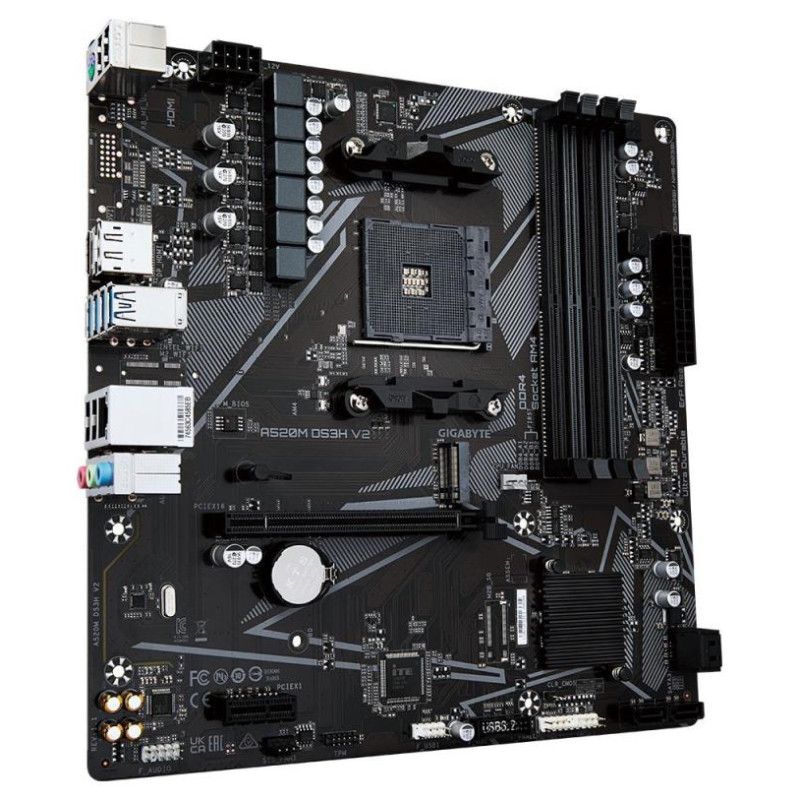 Gigabyte Mainboard|GIGABYTE|AMD A520|SAM4|Micro-ATX|Memory DDR4|Memory slots 4|1xPCI-Express 3.0 1x|1xPCI-Express 3.0 16x|1xM.2|1xHDMI|1xDisplayPort|2xUSB 2.0|4xUSB 3.2|1xPS/2|1xRJ45|3xAudio port|A520MDS3HV2