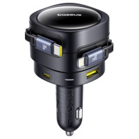 Baseus Enjoyment Max 90W Car Charger 2x USB-C + USB-C and Lightning Cable - Black