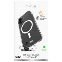 Puro Impact Clear D3O TPU+PC MagSafe Compatible Case for iPhone 17 - Transparent