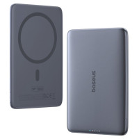 Baseus PicoGo AM41 5000mAh 20W Ultra-Thin MagSafe Compatible Power Bank with Black Baseus Simple USB-C 60W 30cm Cable - Gray
