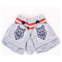 Yoclub Cimdiņi 5P ar "kapucīti" MITTENS R-126 grey (14)
