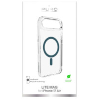 Puro Lite Mag TPU+PC Case Compatible with MagSafe for iPhone 17 Air - Transparent with Turquoise Ring