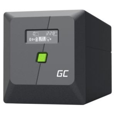Green Cell Nepārtrauktas baro&scaron;anas bloks Green Cell PowerProof LCD UPS 1000VA 600W USB 2x Schuko + 2x IEC
