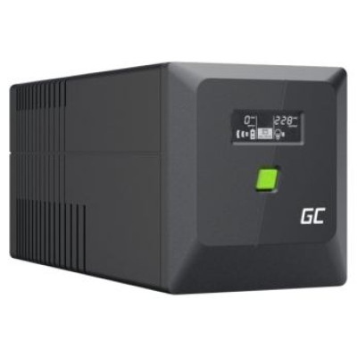 Green Cell Nepārtrauktas baro&scaron;anas bloks Green Cell PowerProof LCD UPS 1000VA 600W USB 2x Schuko + 2x IEC