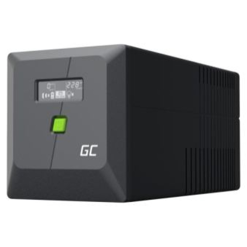 Green Cell Nepārtrauktas baro&scaron;anas bloks Green Cell PowerProof LCD UPS 1000VA 600W USB 2x Schuko + 2x IEC