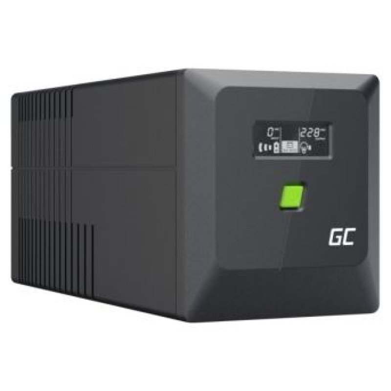 Green Cell Nepārtrauktas baro&scaron;anas bloks Green Cell PowerProof LCD UPS 1000VA 700W USB 2x Schuko + 2x IEC
